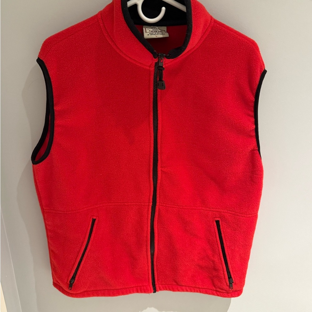 Red and Black Fleece Vest